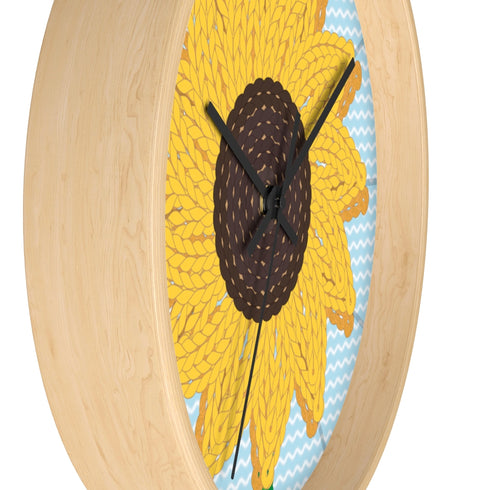 Sunflower Stitches Wall Clock